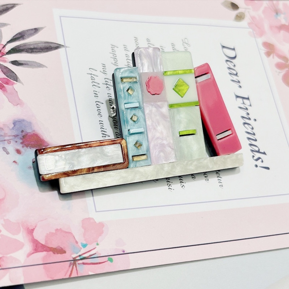 NEW! Cute Books Brooch Pins Book Lover Pink Gifts Teacher Student Presents Fun